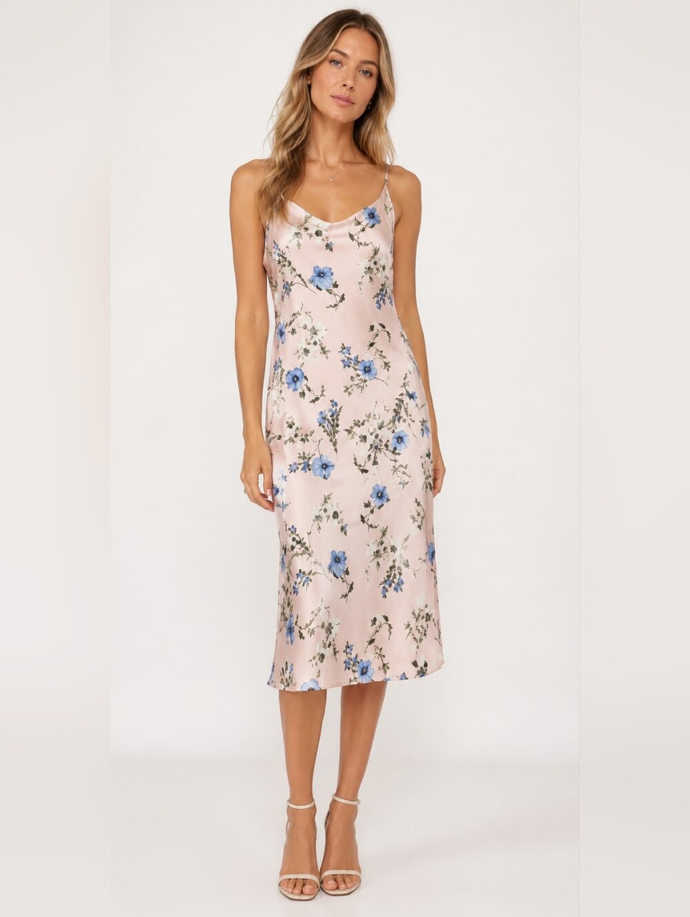 Emma & Michele Floral Slip Midi Dress Small